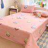 Raw Cotton Old Coarse Cloth Bed Sheet Soft Mat Three-piece Set Quilt Single Double Dormitory Printing Washable Anti-wrinkle