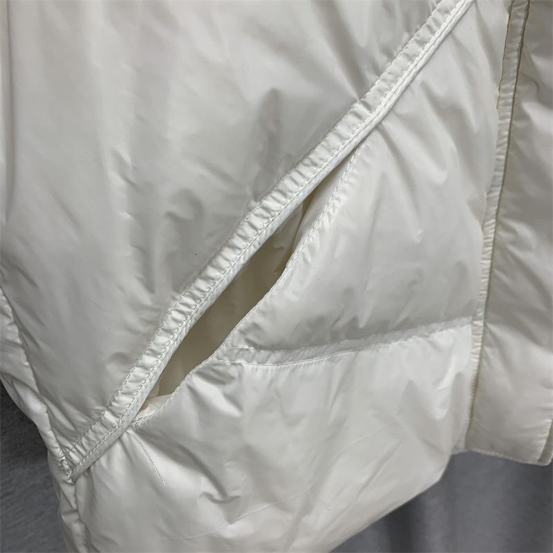 Invierno mujer cuello alto Color sólido sin mangas chaleco cálido cuello alto suelto Chic pato blanco abajo abrigo