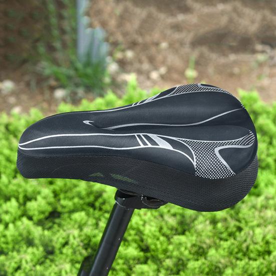 Bike Cushion Cover Reflective Ergonomic High Elasticity Non-slip Sponge Filling Soft Road Bike Seat Cover Cycling Supplies