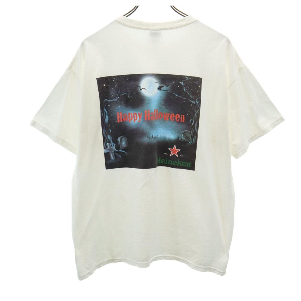 FRUIT OF THE LOOM 00s Happy Halloween Short sleeve Heineken T-shirt Old Men's Used