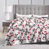 Mexican Sugar Skull Flannel Blankets Vintage Soft Warm Lightweight Throw Blankets for Home Office Couch Bed Sofa Car All Season