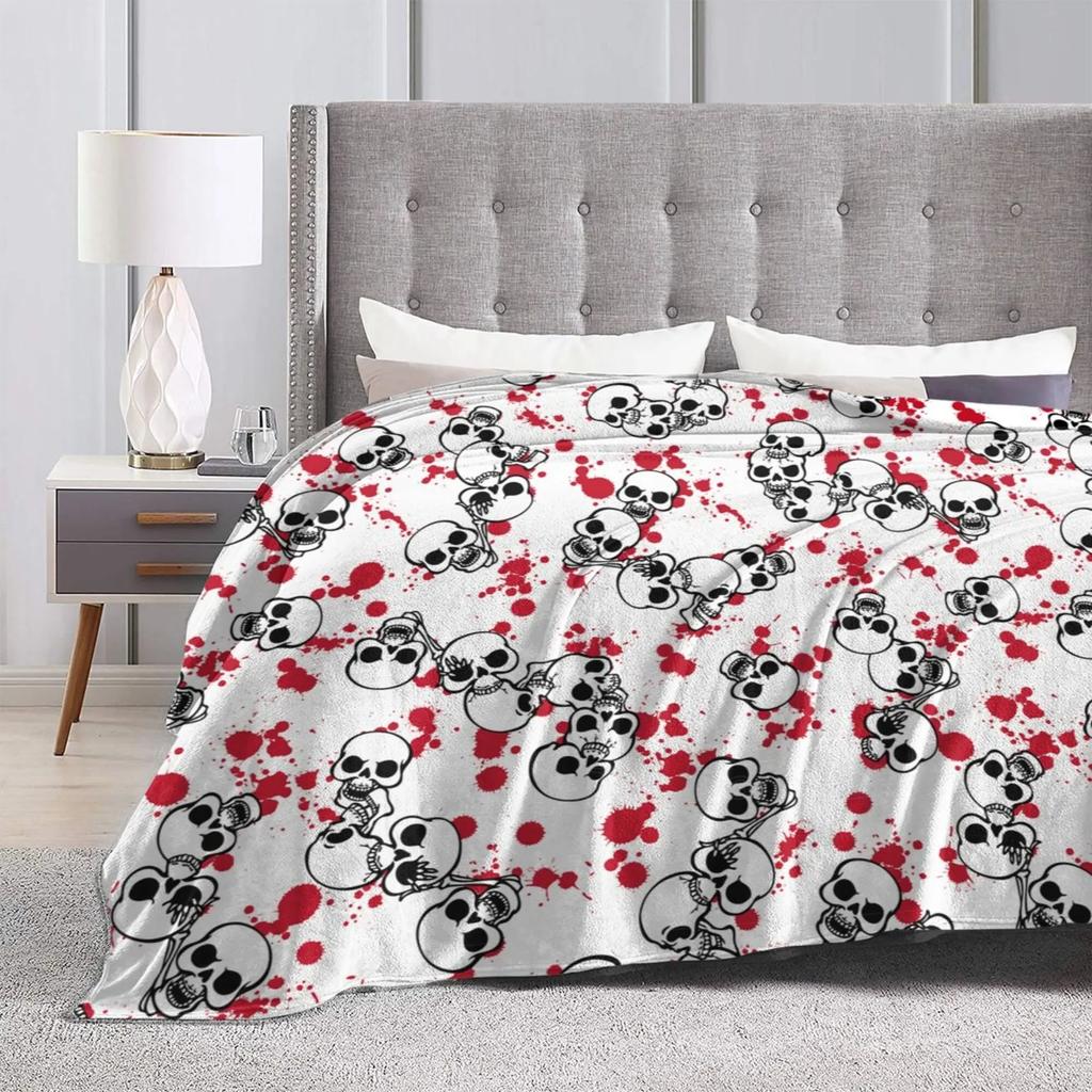 Mexican Sugar Skull Flannel Blankets Vintage Soft Warm Lightweight Throw Blankets for Home Office Couch Bed Sofa Car All Season
