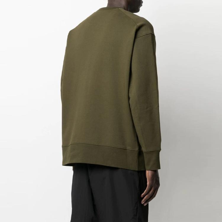 Y-3 FW21 Logo Crewneck Sweatshirt Men Sweatshirt Green GV4192