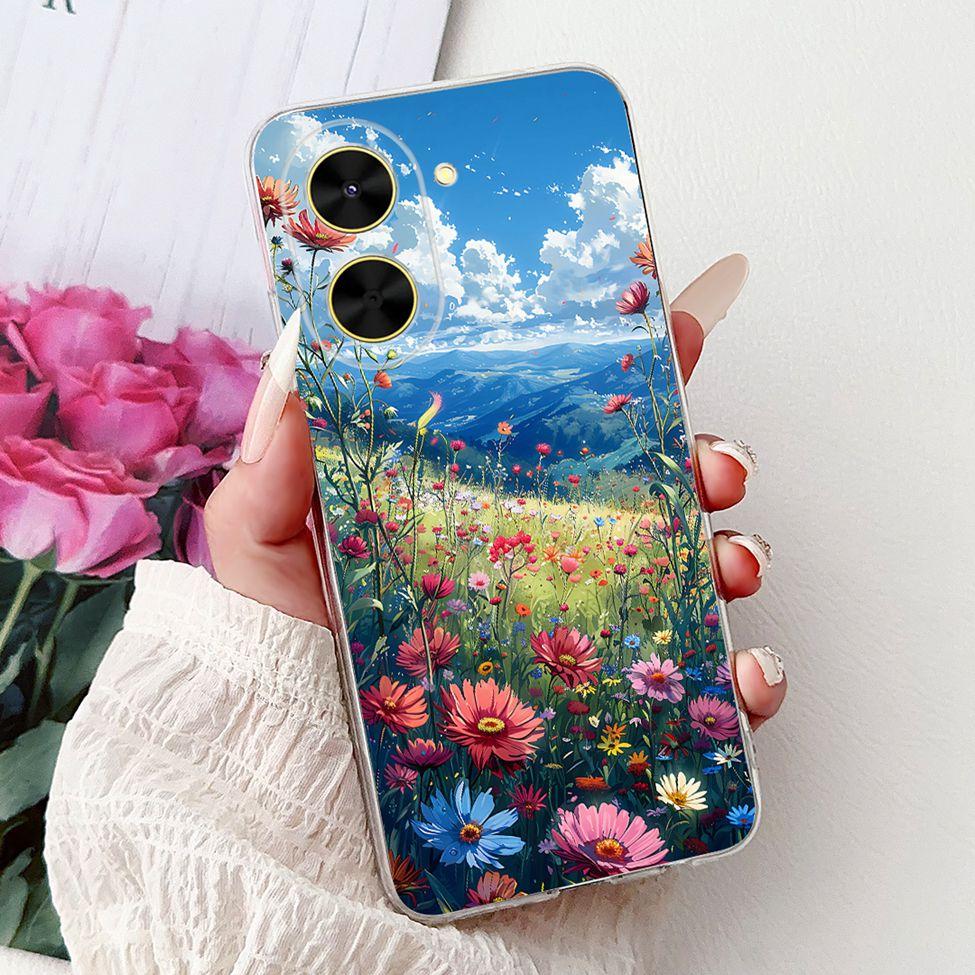 For Redmi A5 NFC 5G Case Cover Clear Luxury Kawaii Cute Cat Fashion Flowers Funny Painted Soft Phone Case For Redme A5 NFC 5G