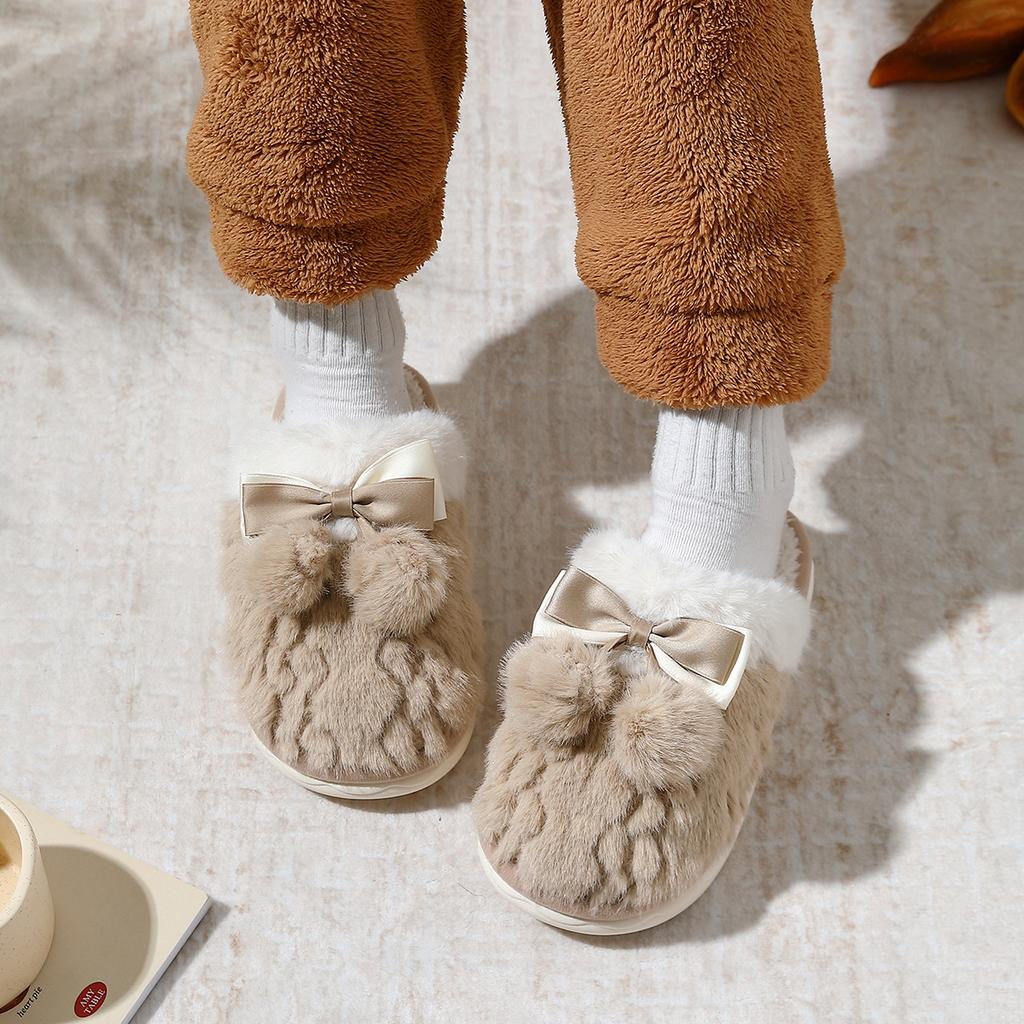 Cute Couple Cotton Slippers Winter 2025 New Indoor Warm Non-slip Bedroom Home Cotton Slippers