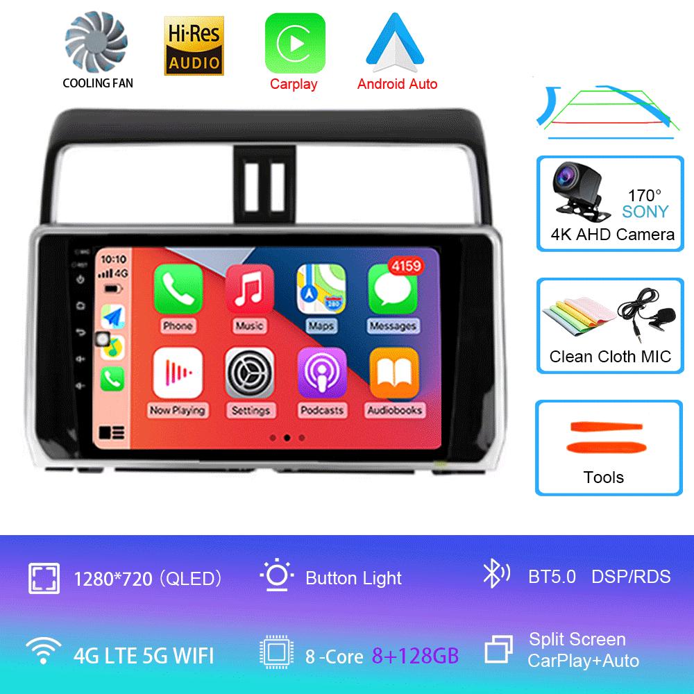 For Toyota Land Cruiser Prado 150 2018 2019 - 2025 Carplay 360 Camera Auto Android 14Car Radio Multimedia Player GPS Stereo Wifi