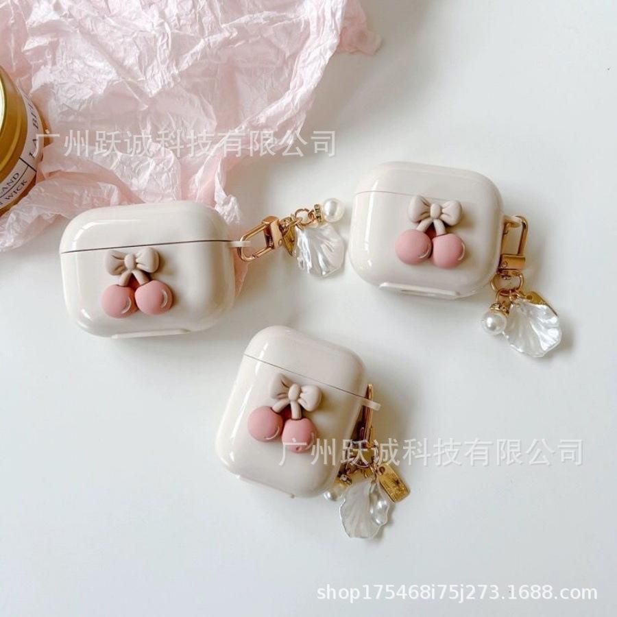 Applicable To Three-dimensional Pink Bow AirPods Pro 1/1 Generation Earphone Soft Protective Cover Apple 1/1 Generation Girl