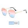 High End Fashion UV Resistant Sunglasses 2025 Gradient Large Frame Metal Sunglasses for Outdoor Travel Sunshade Sunglasses