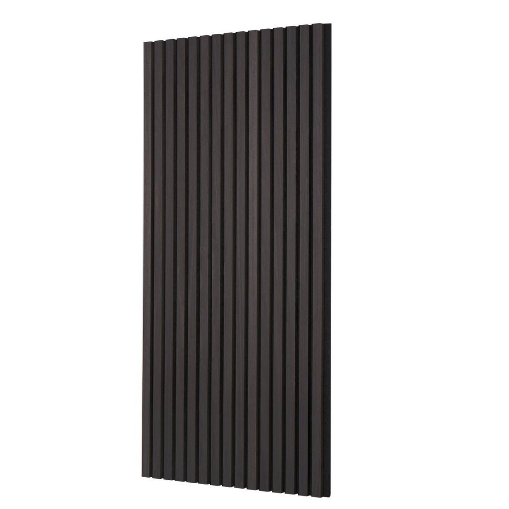 Wood Slat Acoustic Panels 23.6 X 47.2 Inch for Modern Wall Decor Black Oak