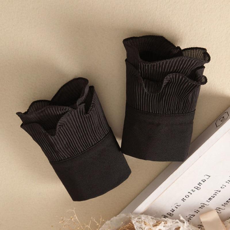 1 Pair Detachable Lace Cuff Sleeves Gauze Elastic Sleeve Cuffs Wrist Lace Cuffs White Sleeves Cuffs Women Blouse Wrist Warmers