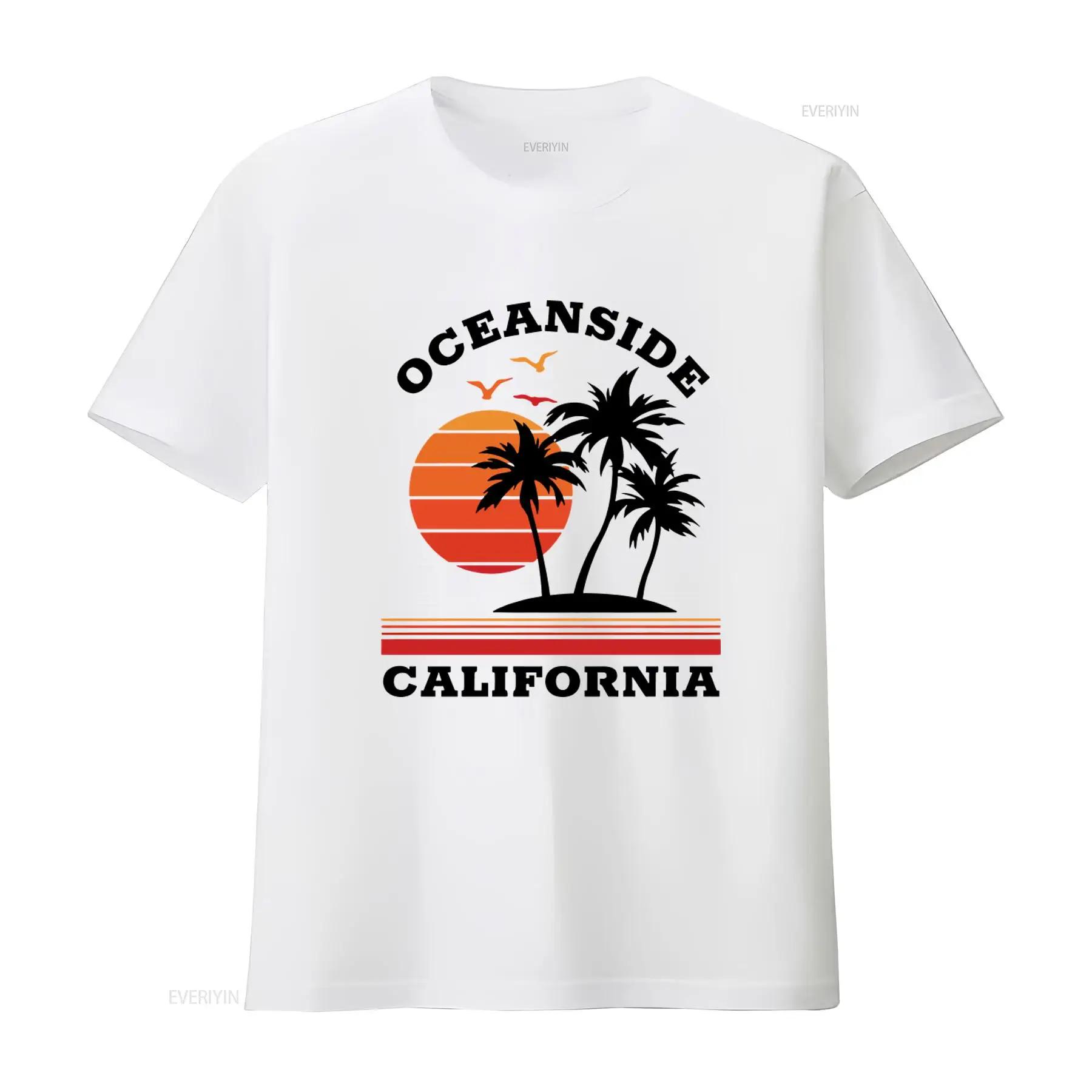 Oceanside California T Shirt Travel Vacation Summer Beach Sunset Palms Stylish Comfortable for Coastal Vibes vintage Washed S разноцветный