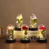 Artificial Flowers LED Red Rose Creative Valentine's Day Gift Rose In Plastic Cover With Stand Light Up Rose Wedding Decoration