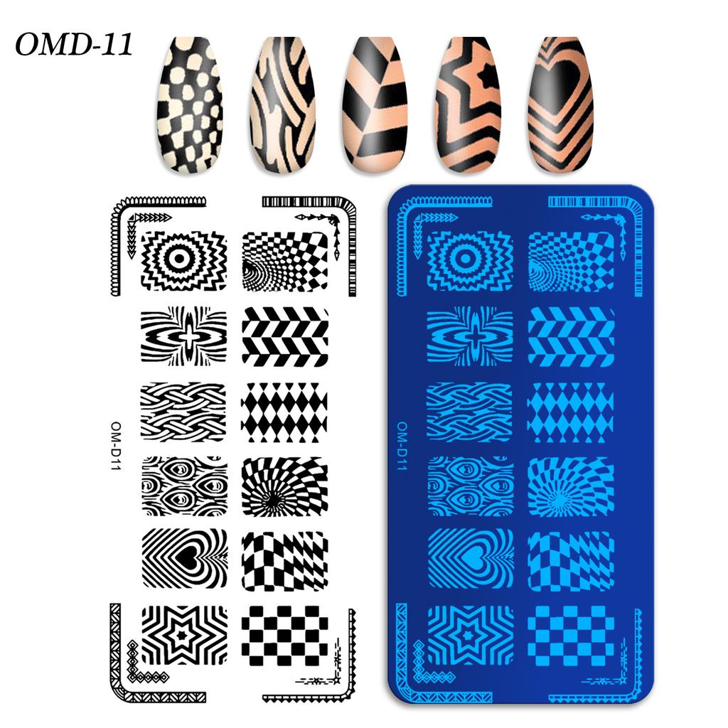 Nail Art Transfer Steel Plate, Rectangular Printing Oil Transfer Printing Steel Plate Blue Film Painted Board Omd Series