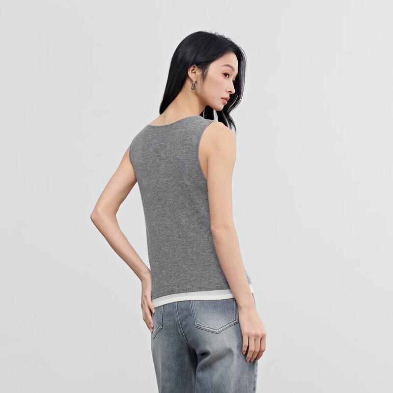 Elva' Island Women's Color Block Faux Two-Piece Knit Vest