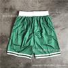 Boston Celtics Basketball Shorts Men Women Cotton Athletic Workout Green White Embroidered NBA Team Style
