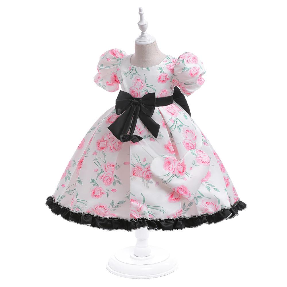 

Детское крестильное платье для девочек, детские платья для свадебной вечеринки, тюлевое платье с бантом и бусинами, крестильная рубашка, одежда для дня рождения, детская одежда 7Y белый