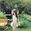 Sweet design French suspender dress women's summer floral skirt sweet A-shaped skirt