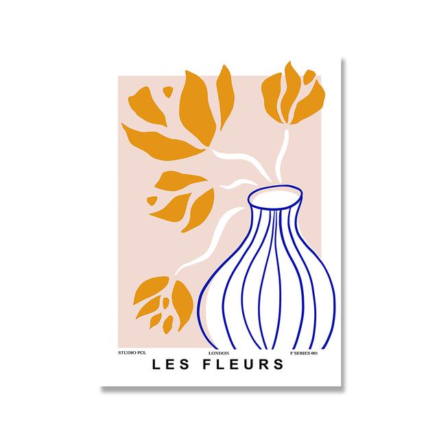 Abstract Flower Vintage Minimalist Wall Art Canvas Painting Nordic Posters And Prints Wall Pictures For Living Room Home Decor