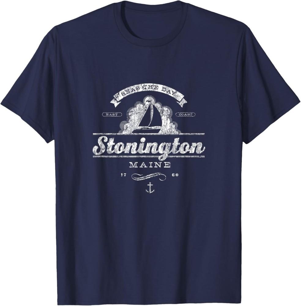 

Stonington ME Sailboat T-Shirt Vintage Nautical Tee S