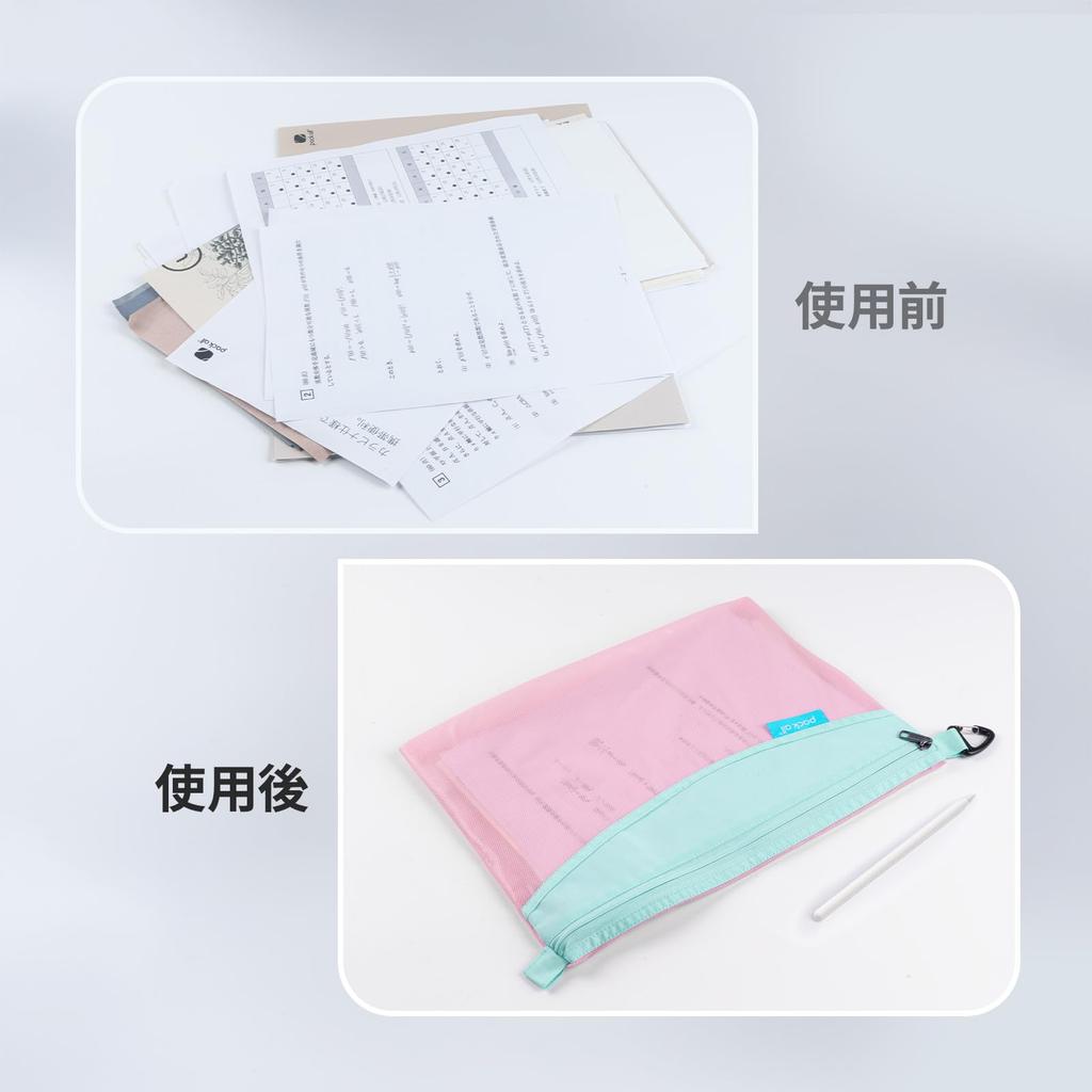 Pack All Mesh Cosmetic Zippered File Small Item Travel Cosmetic Storage Document Business Travel Office Stationery Pouch, Pouch, Lightweight,