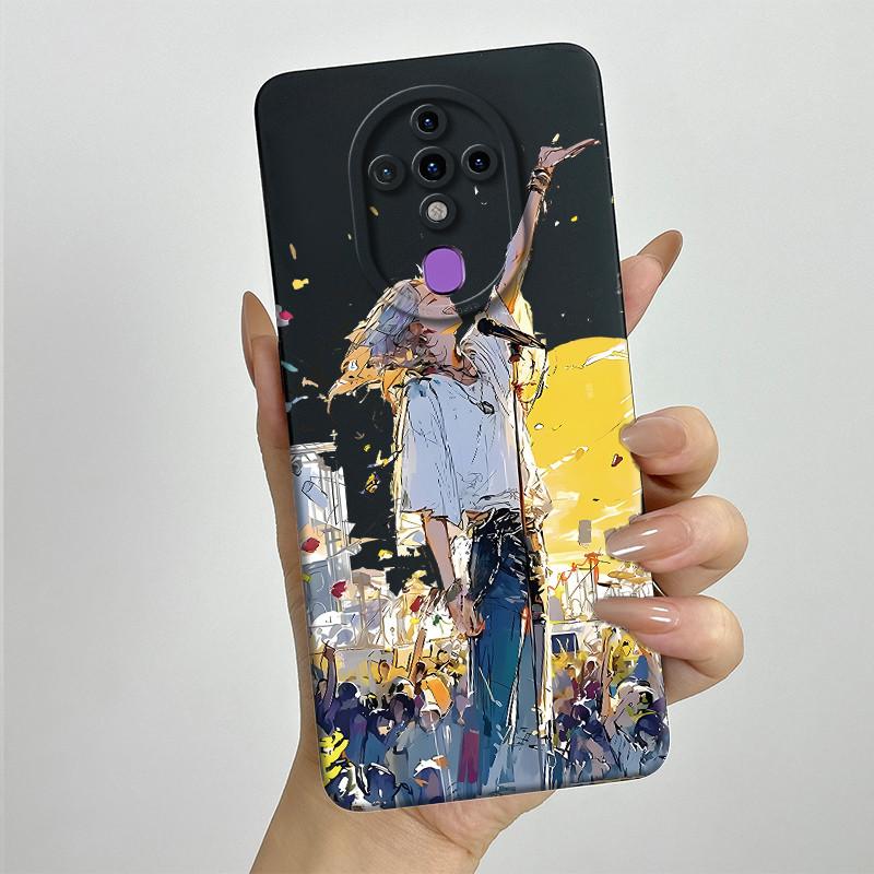 For Tecno Spark 6 KE7 Case Spark6 Silicone TPU Soft Phone Casing Sweet Painted Printed Shockproof Protective Back Cover