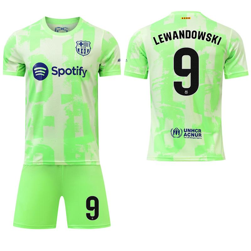 2024-25 Barcelona grünes zweites Auswärtstrikot #9 Lewandowski #19 Yamal Fußballtrikots
