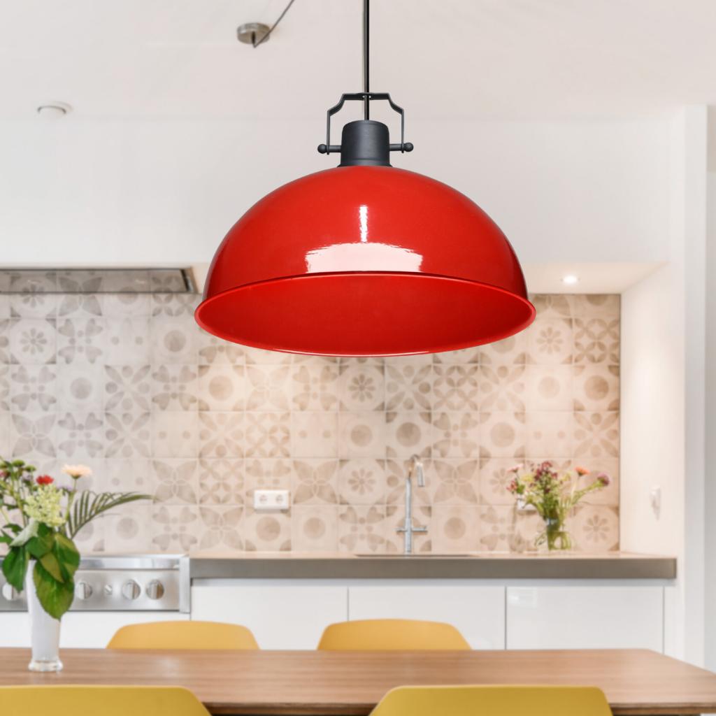 Kugel Rote Metall Pendelleuchte Küche Kronleuchter Büro Halle Café Deckenbeleuchtung