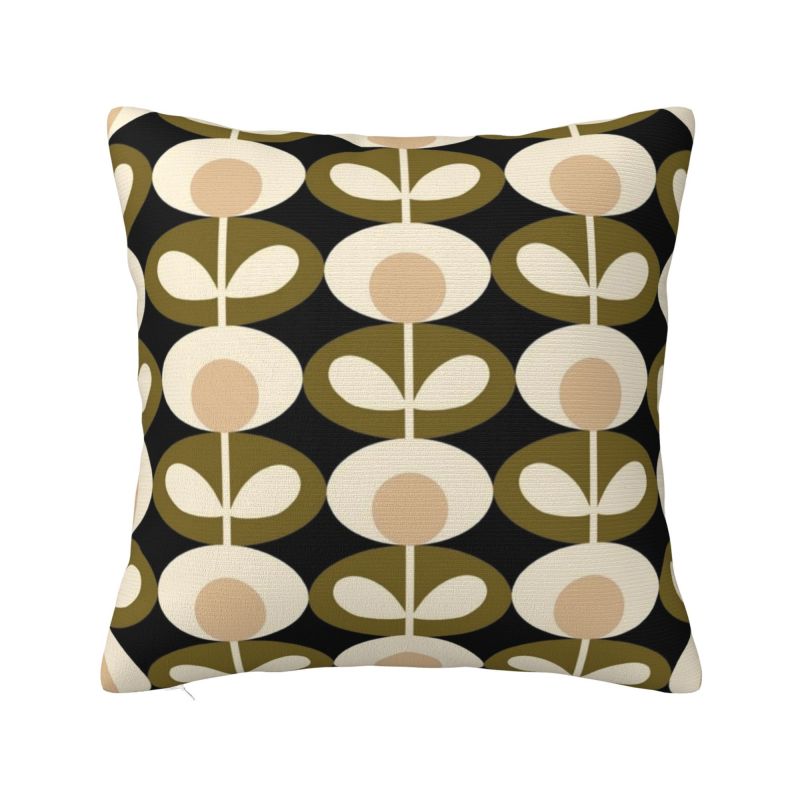 Helenal Unisex Custom Nordic Orla Kiely Floral Sofa Cushion Cover Polyester Abstract Scandinavian Pillow Case