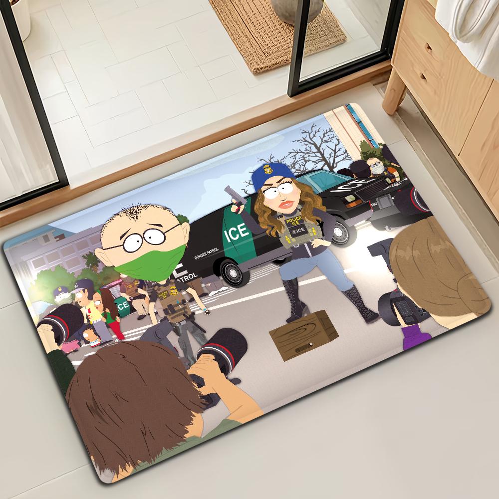 

Cartoon S-SOUTH PARK Funny Door Mat Bath Microfiber Decorative Versatile Flannel Floor Mat Quick Dry Absorbent Non-slip Sole 40cm x 60cm