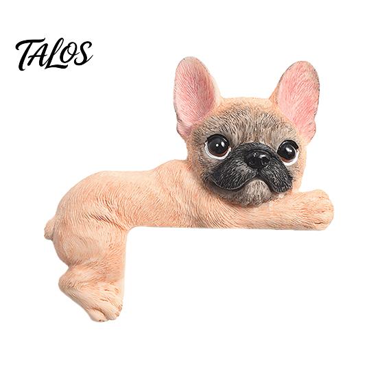 Frenchie Wall Art Decal 3D French Bulldog Resin Light Switch Cover, Cute Cartoon Dog Socket Sticker Decor, Self-Adhesive Animal Plate for Home Bedroom