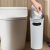 Slim Garbage Can with Storage Slot Simple Rubbish Container Bathroom Trash Can for Laundry Room Sunroom Office Garage Entryway