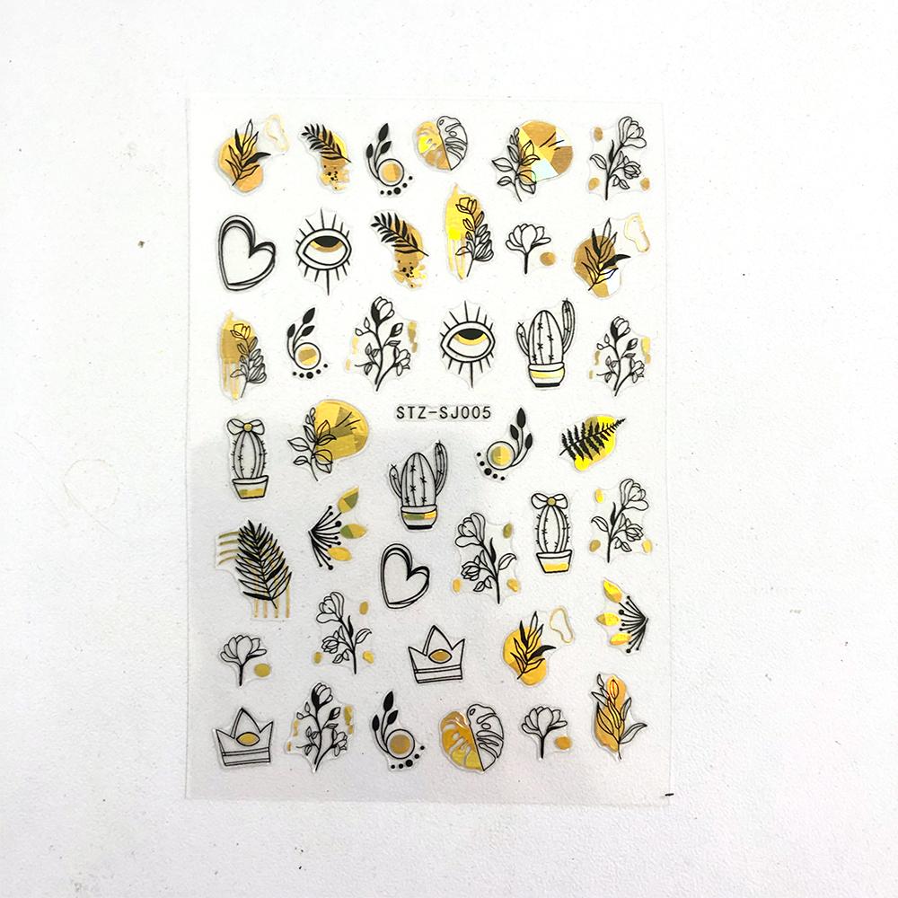 Linie abstractă Autocolante de unghii DIY pentru femei Fete Decoratiuni de artă pentru unghii Rose Gold Spring Slidere 3D pentru manichiură Autocolante