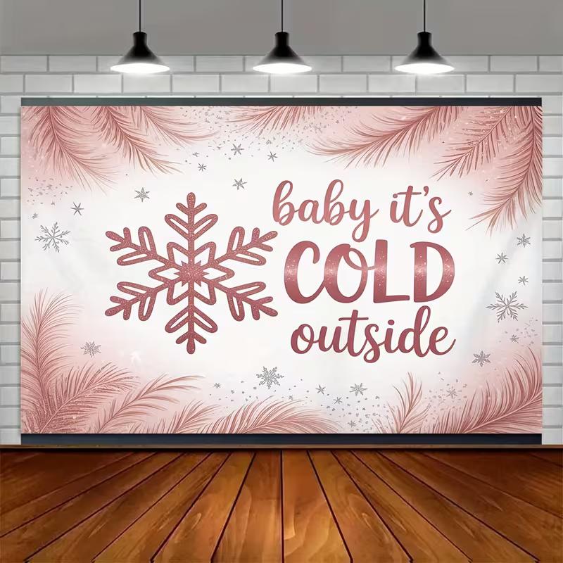 2D Pastel Winter Neutral Baby Shower Newborn Photography Background Cloth