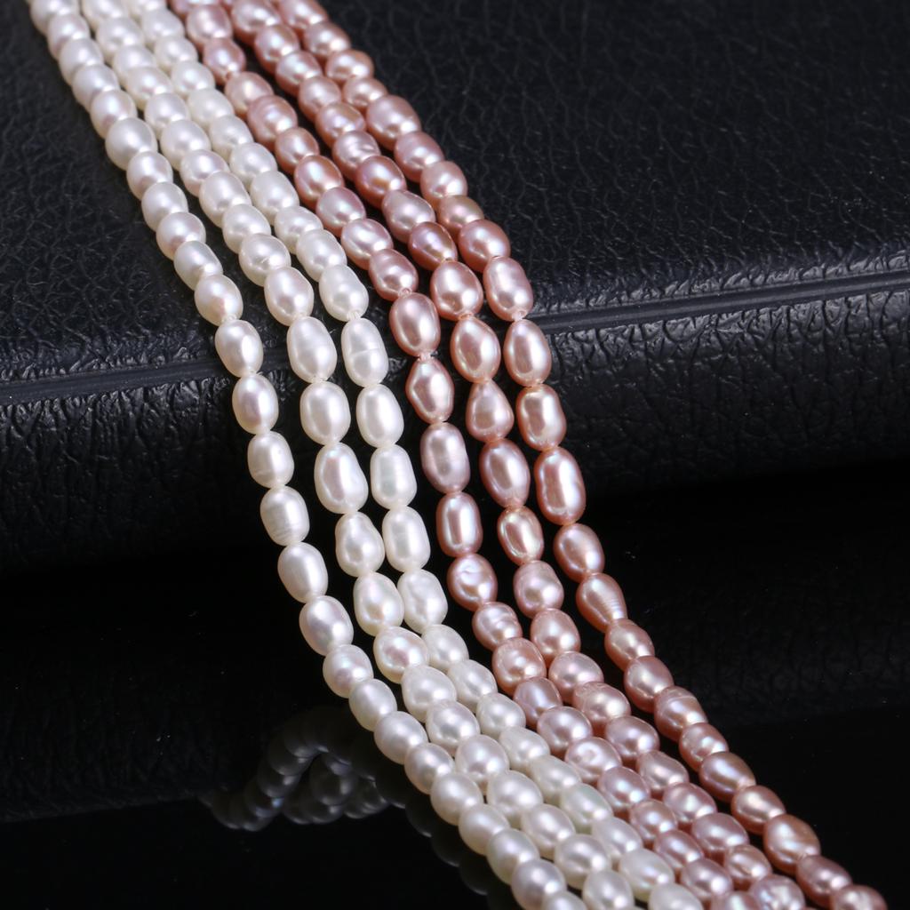 1String, Natural Freshwater Pearls, 2.5-3mm White Purple Pearl Beads for Jewelry Making DIY Necklace Supplies, Birthday Party Gifts for Women, 36cm