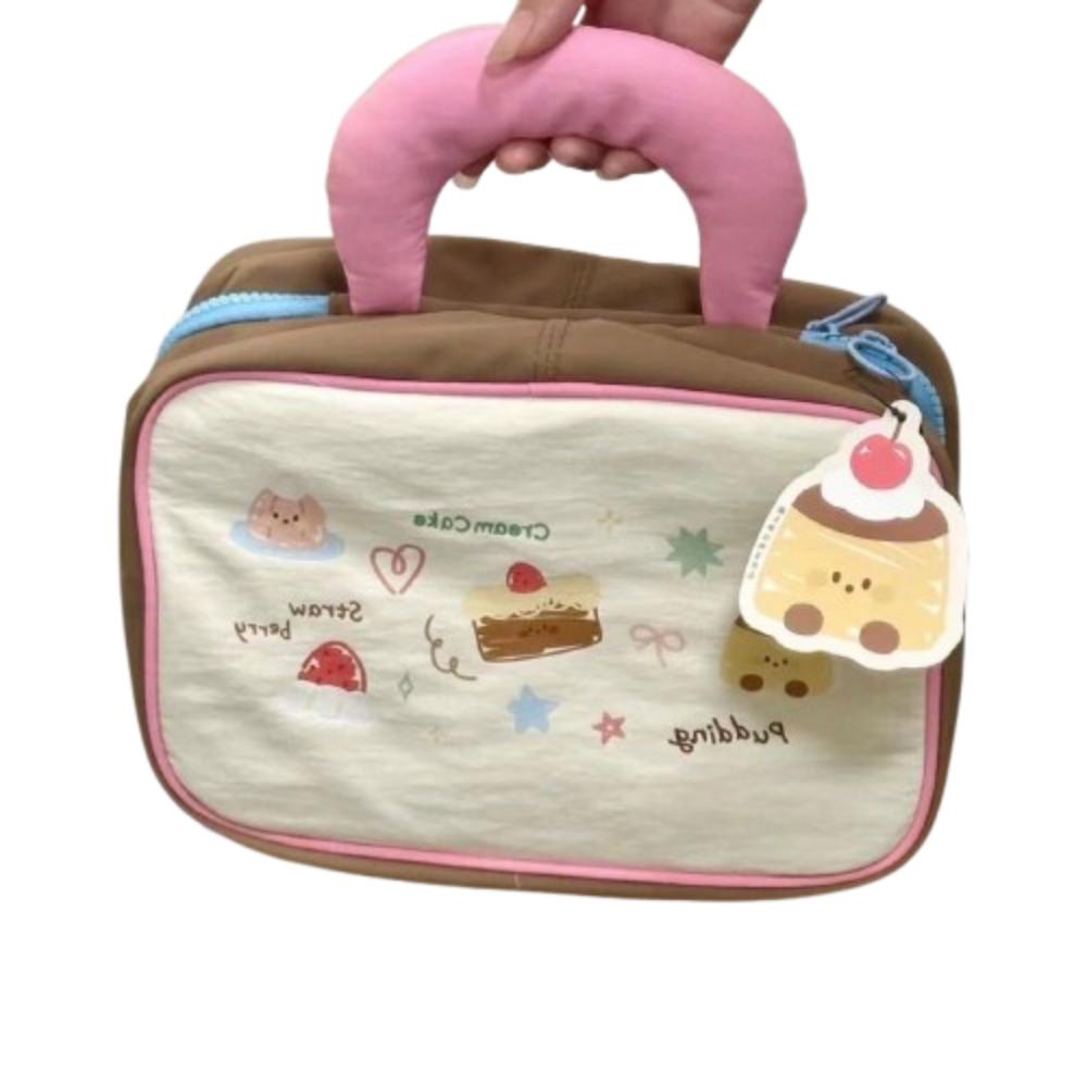 

Portable Handheld Makeup Bag INS Cute Cosmetic Handbag Stationery Box Cosmetics Storage Bag Kid розовый