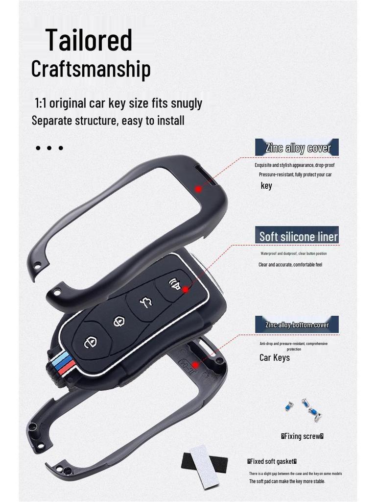 Premium Key Cover for Geely Boyue PRO/Xingyue 21, Vision X6 - Full Protection Shell and Buckle
