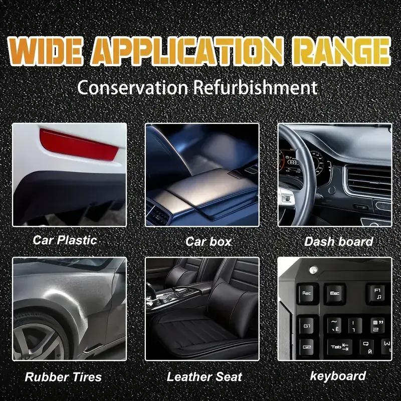 Car Interior and Exterior Dual Black Plastic Restoration wax,Can Be Used for Tire Blackening,seat Polishing,dashboard Brightenin