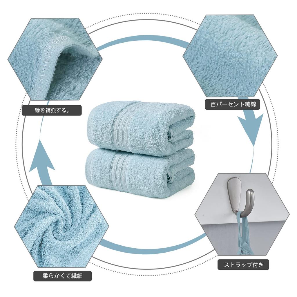 Cotton 4 Piece Hotel Style Bath Towel Set Towel Cotton Popular Fluffy Texture Absorbent Light 100% (Bath Towel, Green)