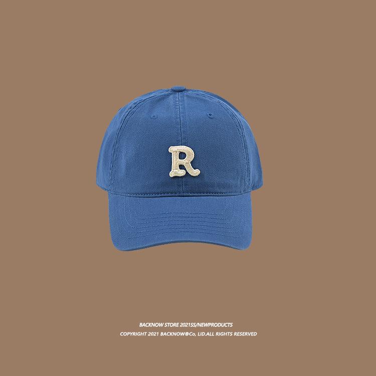 Vintage "R" Letter Embroidery Baseball Cap, Adjustable Cotton Dad Hat for Men & Women