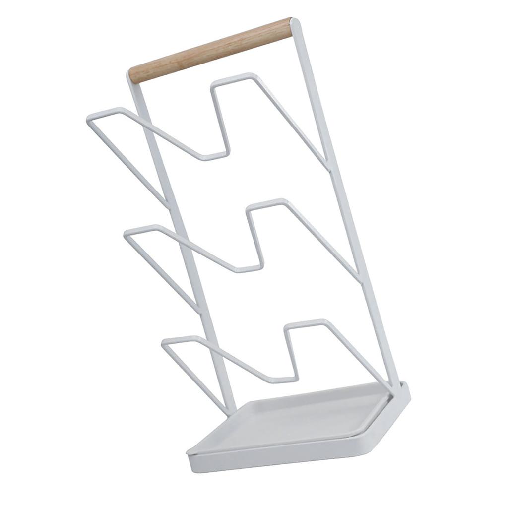 3 Layer Pot Lid Holder Vertical Pot Cover Drainage Storage Rack Chopping Board Organizer