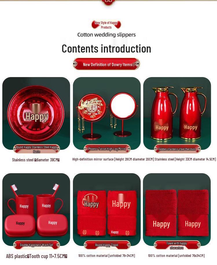 Complete Bride's Dowry Set: High-Grade Wedding Gift Basket & Decorations