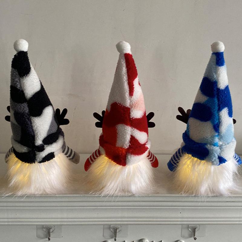 2024 Christmas Doll Elf Knitted Gnome With Led Night Light Christmas Decorations For Home Xmas Navidad New Year 2025 Gift