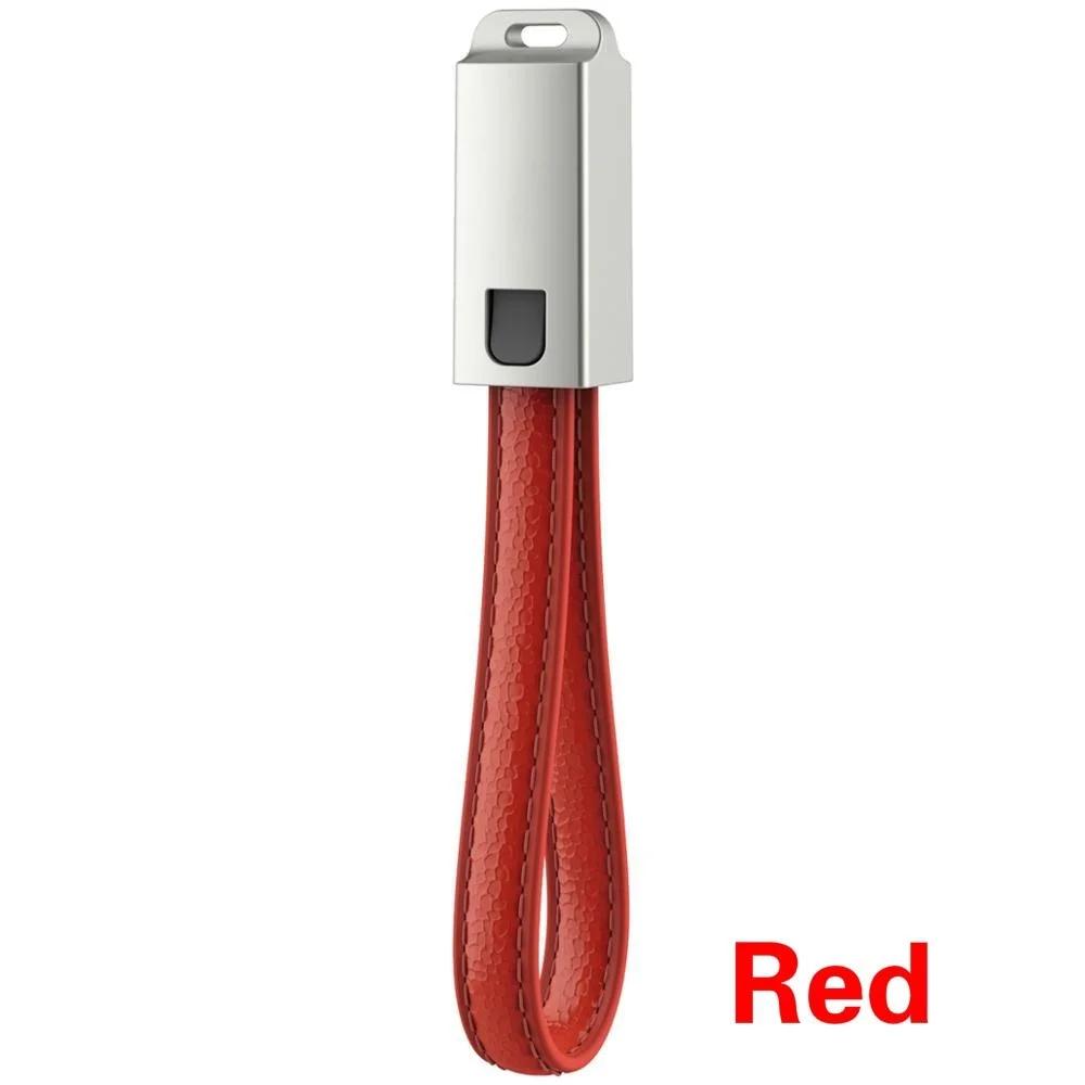 Original USB Cable Mini Keychain Metal Leather Wire Sync Data Charger For iPhone X 8 6 7 6s plus 5 iPad Mobile Phone Cables