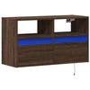 VidaXL Meuble TV mural avec lumières LED chêne marron 80x31x45 cm 852333