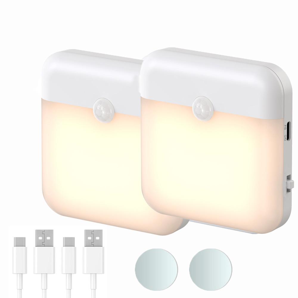 Wireless PIR Motion Sensor LED Night Light Rechargeable Human Body Induction  Automatic Light On/Off For Home Bedside Lighting