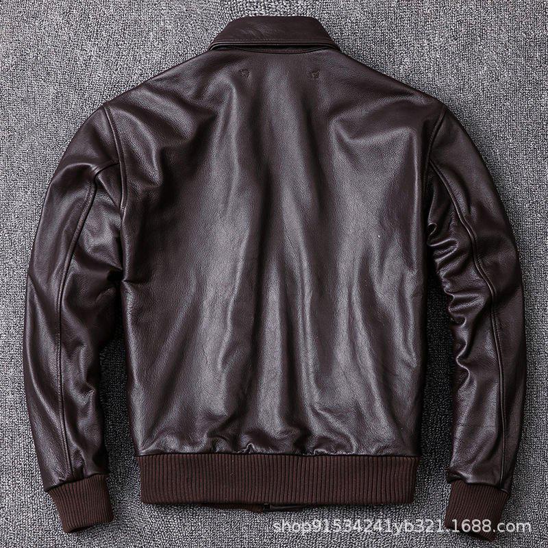 Herren Plus Size Echte Leder A2 Luftwaffe Fliegerjacke