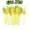 50-150Pcs 3D Fruit Drinking Straw Flamingo Disposable Paper Straws Wedding Favors Kids Birthday Party Barware Decorations