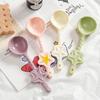 1Pc Cute Twisted Handle Star Spoon - Ceramic Long Handle Cream Style Heat-Resistant For Coffee Stirring Dessert Yogurt Tableware
