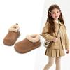 Youth Style Shoes Kids Winter Warm Snow Boots Boys Girls Thick Fleece Lined Cotton Rubber Sole Anti-Slip Ankle
