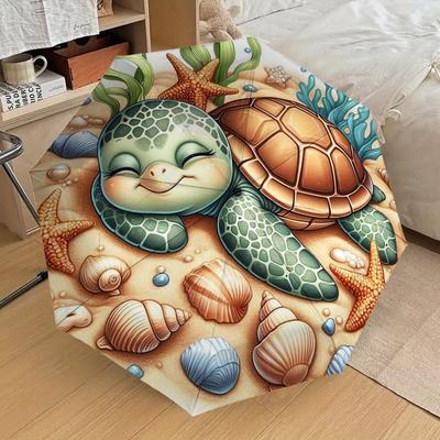 1pc Turtle Shell Starfish Pattern Umbrella Automatic Opening and Closing Umbrella, High Quality Umbrella, Ideal Gift for Her 166